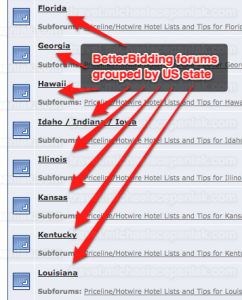 BetterBidding forums grouped by US state
