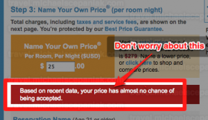 Priceline low chance of bid being accepted warning