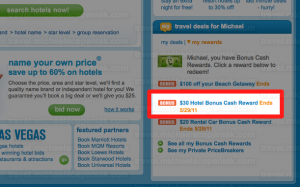 Priceline bonus cash home page link