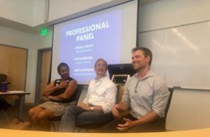 Michael Scepaniak speaking as an early retirement expert at a discussion on "reimagining retirement" at Johns Hopkins University’s Carey Business School.